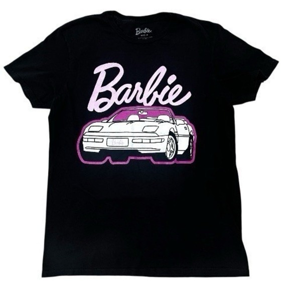 Barbie Convertible Dream Car Graphic Black T Shirt Size Small Barbiecore Fandom - Picture 1 of 7